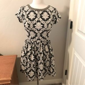 Xhilaration Damask Fit & Flare Dress